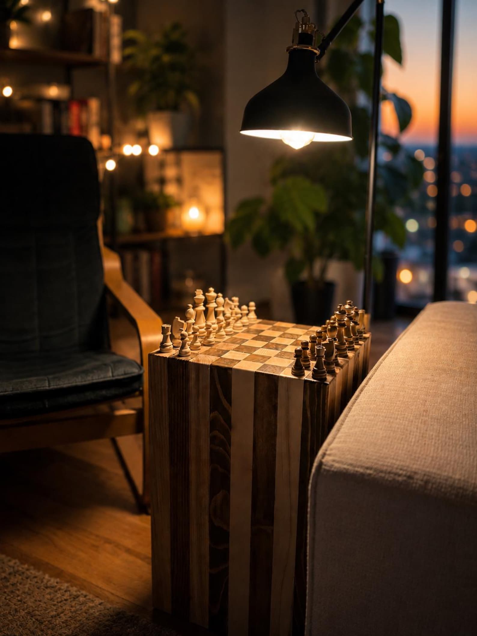 Handmade Natural Wood Chess Table — Uğur Gökmenoğlu